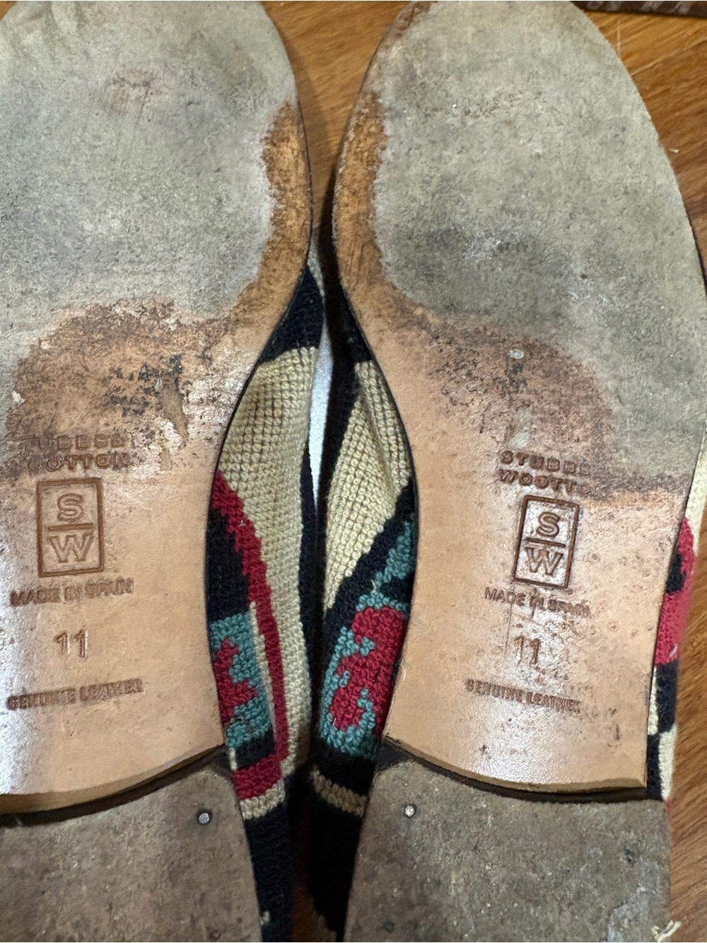Vintage Stubbs & Wooten Needlepoint Loafer Crest Royalty Series Black MultiColor - Picture 7 of 7